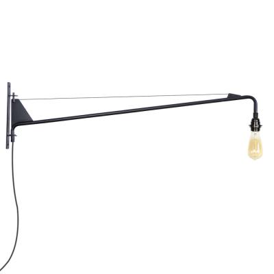 China Matt Black Industrial Long Arm Sconce Lamp Wall Light Antique Attic Iron Hotel Corridor Lighting for Hotel Home for sale