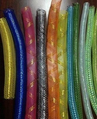 China Multi-Colored Round Cable Mesh Sleeve For Gifts And Lights Decoration Accessories for sale