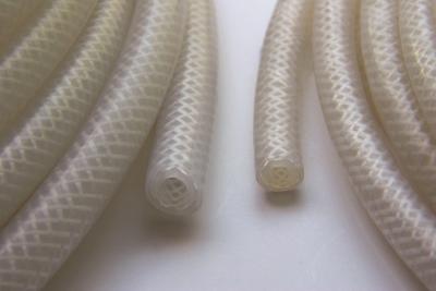 China Extruded Braid Reinforced Silicone Rubber Tubing , High Pressure Silicone Braided Hose For Food Machine for sale