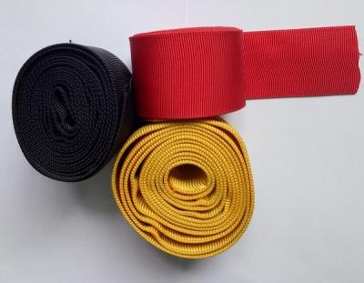 China 100% Polyester Textile Webbing For Hydraulic Pipes , Red Hollow Webbing for sale