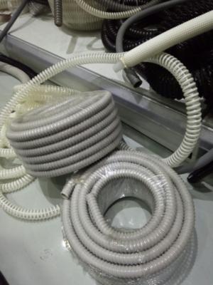 China Grey Flexible Corrugated Plastic Tubing , PVC Reinforced Plastic Flexible Hose for sale