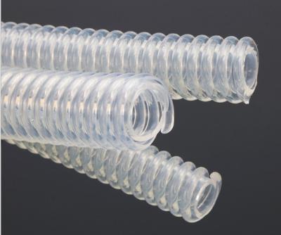 China Transparent Silicone Corrugated Flexible Tubing Medical Grade FDA Certificated for sale