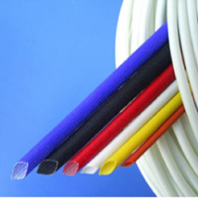 China 7kv Glass Fibre Sleeving 600V Silicone Fiberglass Sleeve Non Alkali for sale