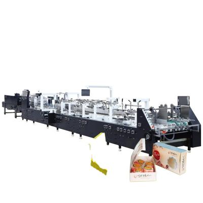 China CLOTHING GK-800GS Automatic Four Or Six Board Paper Box Folder Corner Pasting Gluer Machine With Gluing Nozzle for sale