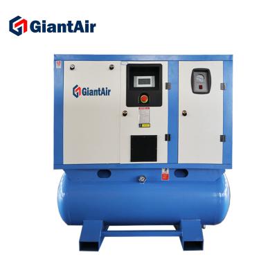 China GiantAir High Efficiency All In One Professional Screw Air Compressor In 8/10 Bar With Air Tank And Air Dryer for sale