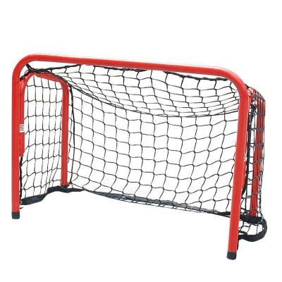 China Sole Hot Sale 90*40*60CM Sports Hockey Bungee Nylon Sliding Net Folding Fieldd Ice Field Hockey Goal Steel Frame for sale