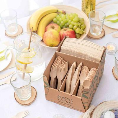 China Billions Disposable Eco-Friendly Wooden Fork Spoon Knife Eco-Friendly Cutlery for sale