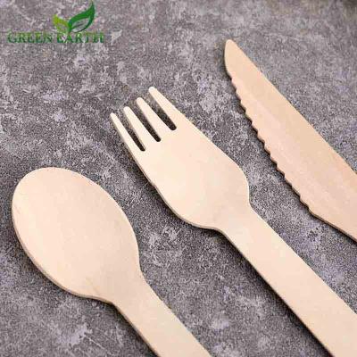 China Billions Eco-friendly Biodegradable Disposable Wooden Cutlery Set Wooden Cutlery Bamboo Cutlery Knife Fork And Spoon for sale