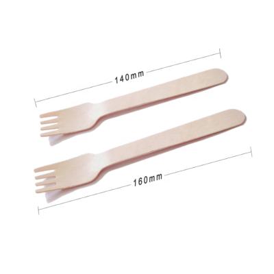 China Billions Eco-Friendly Disposable Compostable Food Grade Wooden Utensils Travel Cutlery Set 16cm Wooden Cutlery Kit for sale