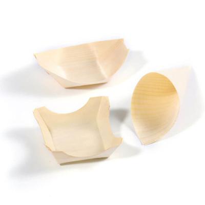 China Billions Disposable Biodegradable Eco Friendly Wooden Boat Dishes / Dishes Eco - Friendly for sale