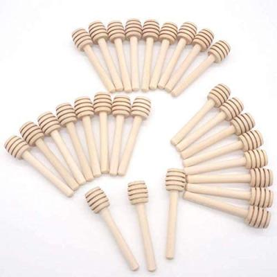 China Billions Maker Eco-Friendly Custom Engraved 3 Inch Mini Honey Drizzler Wand Spoon 8cm Wooden Mini Honey Sticks 8cm Wooden Honey Dipper for sale