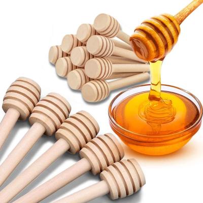 China Billion's Eco-Friendly Mini Server Stick Spoon Wooden Honey Dippers For Honey Maker for sale