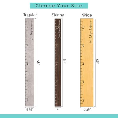 China Billions Ruler Wood Eco-friendly Materials Growth Height Chart | Modern Kids Decor Farmhouse Style Height Chart Measuring Ruler Baby Shower Gift for sale