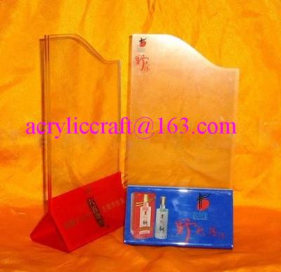 China Custom Triangle Transparent Acrylic Table Tent Plexiglass Poster Holder for sale