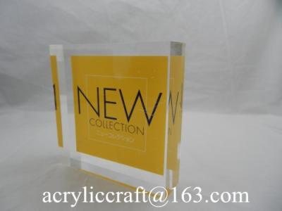 China Silk screen printing table top acrylic LOGO block for store for sale