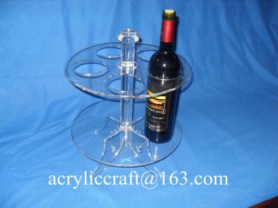 China Perspex Wine Holder / Promotion Acrylic Wine Rack / Lucite Wine Bottle Display Stand for sale