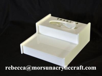 China Desktop White Perspex Tissue Box, Acrylic Hotel Supplies for sale