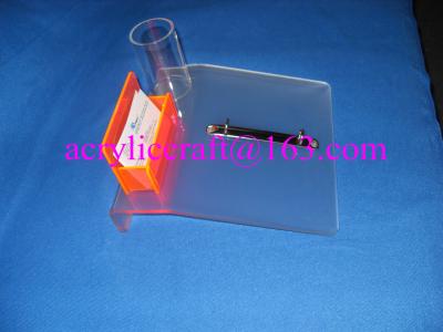 China Frosted acrylic desktop calendar stand with name card holder & pen holder for sale