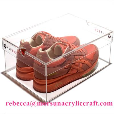 China Luxury shoe box design China transparent acrylic shoe display box for sale