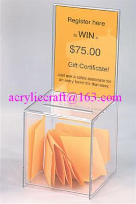 China Wholesale acrylic donation box / PMMA suggestionbox / plexiglass money box for sale