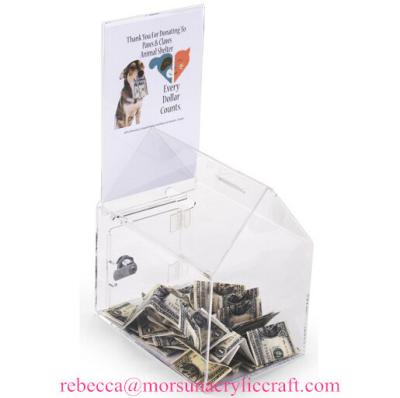 China House shape acrylic charity collection box / ballot box / comment box for sale