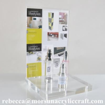 China Clear acrylic cosmetics display stand tabletop for cosmetic bottles for sale