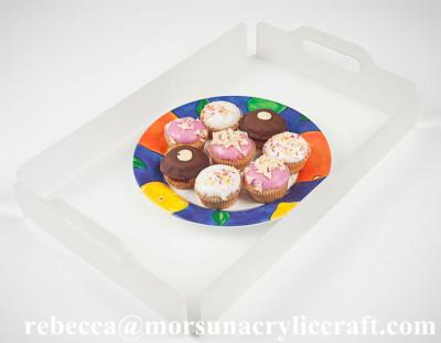 China Transparent acrylic display trays plexiglass bakery serving trays for sale