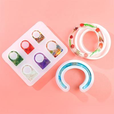 China Viable Epoxy Silicone Resin Jewelry Molds Making Kits Silicone C Font Bangle Bracelet Ring Mold Set For Craft for sale