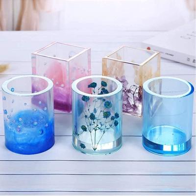 China Factory Viable DIY Custom Cube Sphere Cylinder Silicone Epoxy Resin Molds Silicone Craft Coaster Molds For Handmade Art for sale