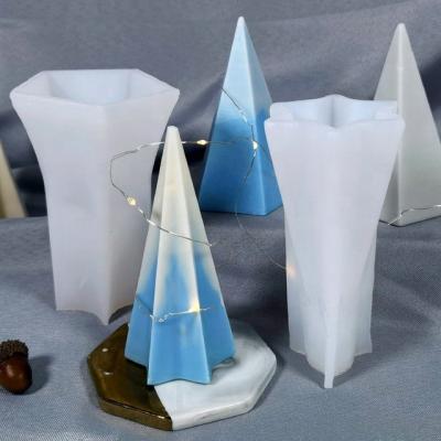 China Sustainable Pyramid Candle Silicone Mold DIY Scented Candle Craft Molds For Wax Casting for sale