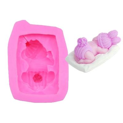 China Stocked Baby Candle Body Reborn Cake Baking Craft Molds Silicon Molds For Candle Making for sale