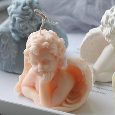 China Viable Sleep Plaster Silicone Angel Mold Cute Baby Soap Molds Epoxy Resin Candle Mold for sale