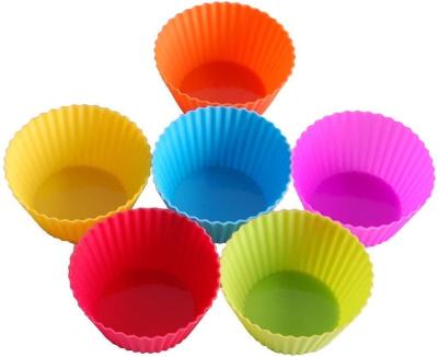 China Viable Silicone Reusable Non-Stick Muffin Baking Cups for sale