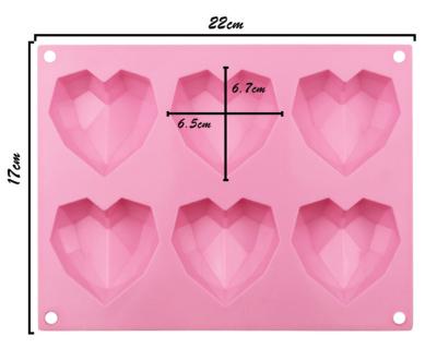 China Sustainable Valentine's Day Heart Love Shaped Cupcake Molds 8 Cup Heart Chocolate Silicone Molds for sale