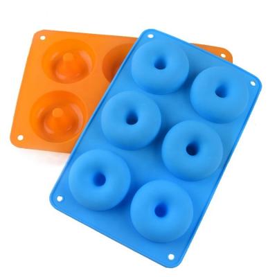 China Europe 6 in 1 Cute Round Shape Mold Silicone Donut Chocolate Mousse Soft Rubber Cake Mold for Home Baking for sale