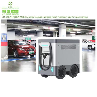 China DC fast 40kW 60kW 120kW road accident rescue ev charging station with CCS1 and CCS2 gun 60kw mobile portable ev charger for sale