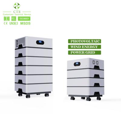 China Battery and inverter all-in-1 stackable battery 48V 51.2V 100ah 300ah 300ah 600ah ESS battery for home solar energy storage for sale