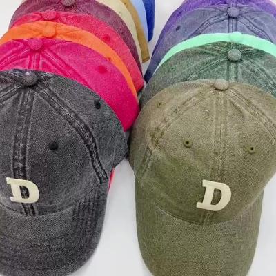 China COMMON Cotton Solid Color Adjustable Baseball Cap Washed Distressed Vintage Couples Hat for sale