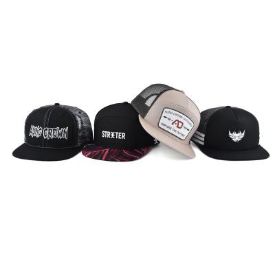 China Wholesale 7 Panel COMMON Design Your Own Flat Mesh Trucker Hat for sale