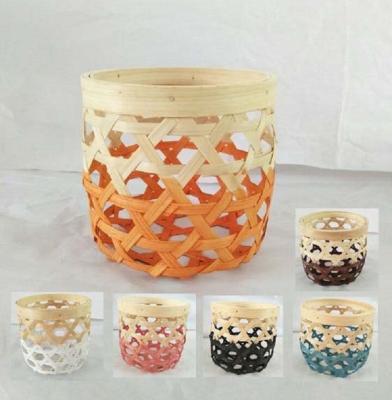 China Sustainable Wholesale Basket Manufacturer Made Bamboo Lanterns Candlestick Basket for sale