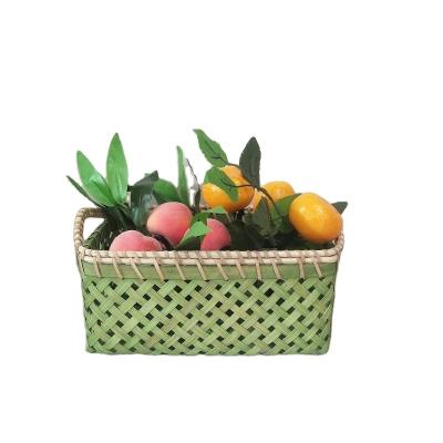 China Sustainable Bamboo Picnic Basket Storage Basket Flower Basket for sale