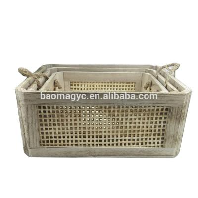 China Sustainable Wooden With Fruit Vegetable Bamboo Basket Wicker Basket Storage Baskets for sale