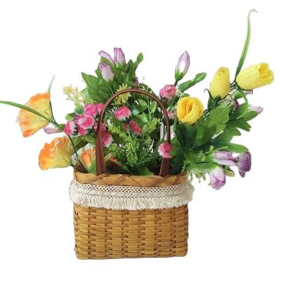 China Sack Basket Storage Basket Sustainable Waving Handmade Wood Chip Basket for sale