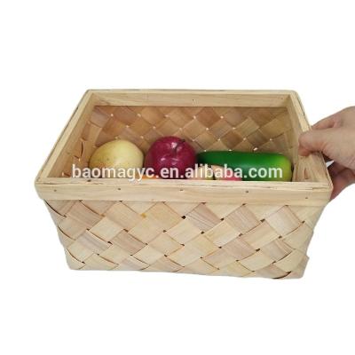 China Viable Storage Basket Wooden Chip Basket Fruit Basket for sale