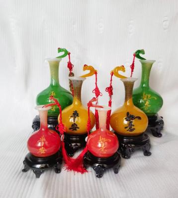 China Auspicious China Traditional Chinese Vase Resin Open New Shape Resin For Lucky Decoration Home FengShui for sale