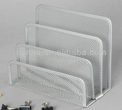 China Metal Like Metal Mesh Desk Organizer 3 Divided Paper And Letter Holder / Letter Sorter for sale