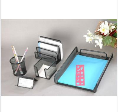 China School Home Office 5 Piece Wire Mesh Stationery Desk Set for School and Office for sale