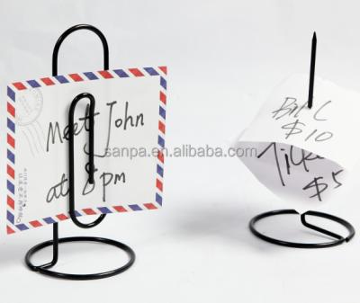 China Metal fashion paper clip shape metal wire note display rack/note holder for sale