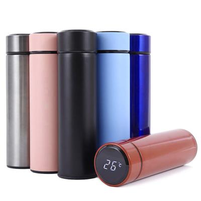 China Termic Coffee Tumbler Bottle Water Cup Bottle Airless Insulated Digital Thermo-Hygrometer Stainless Steel Smart Matte Vacuum Flask for sale