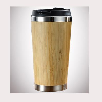 China Wholesale Viable Stainless Steel Bamboo Coffee Mug Insulated Double Wall Tumbler Cups Vasos Para Cafe Bamboo Water Bottle Coffee Mugs for sale